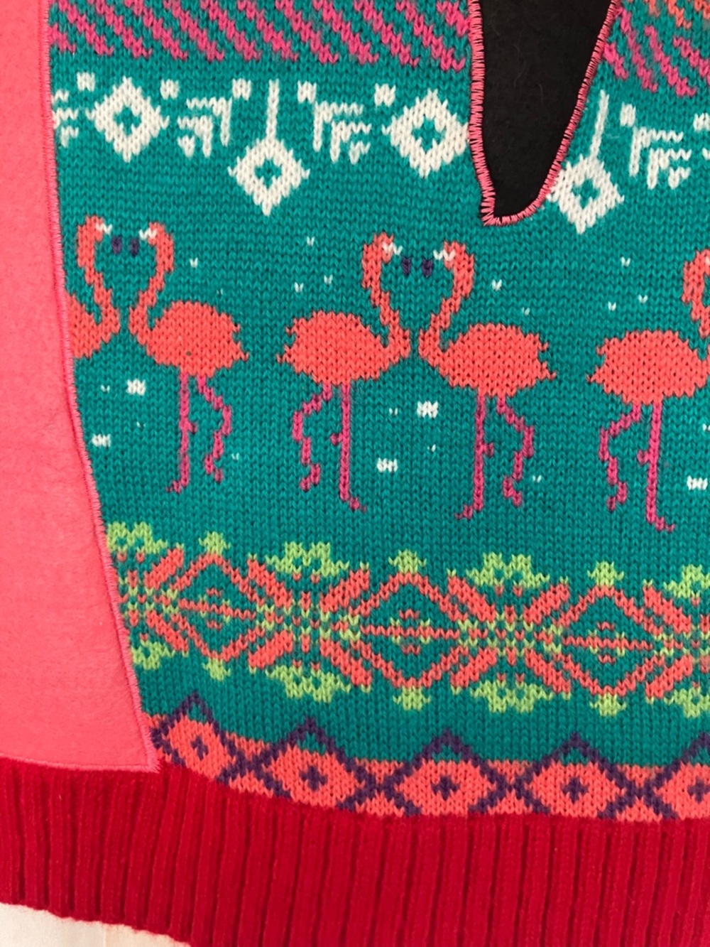 Pink Flamingo Christmas Sweater! - Picture 5 of 7